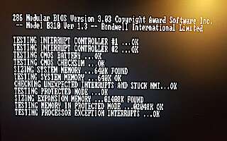 2MB of total memory showing on the bondwell BIOS screen