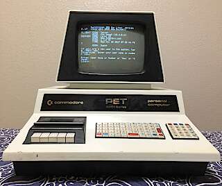 PETTERM Connected to a BBS on a real PET-2001