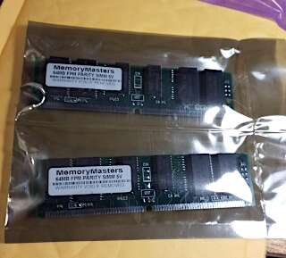 Two sticks of 64MB FPM SIMM memory